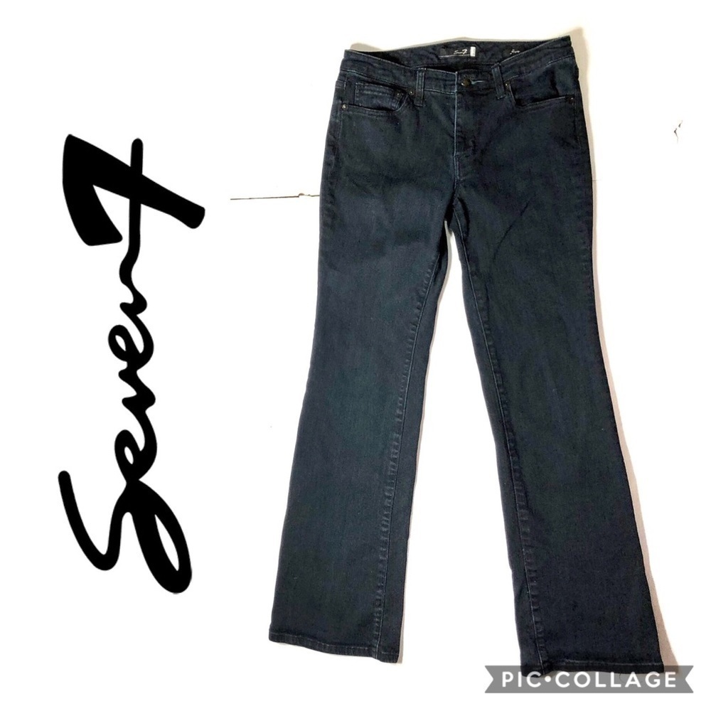 Seven7 Dark Wash Flare Jeans Sz 4 Blue Denim Women’s
